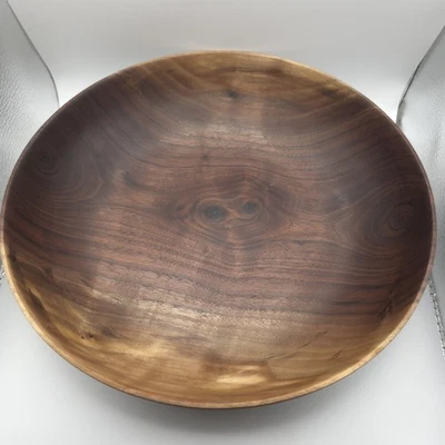 Ensaladera de madera, 10,5 pulgadas, nogal negro rizado, torneado a mano, pieza 1 de 3 Foto 1 de 4