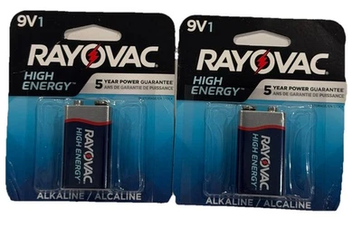 Lote Para 2 9V1 Rayovac Alcalinos Alta Energía - Exp: 12/2028 NUEVO PAQUETE SELLADO Foto 1 de 4