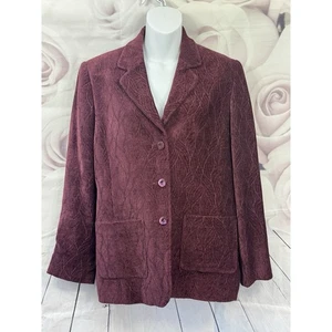 Jaeger Blazer Sakko Gr. 12 Burgunderrot Strukturstoff Taschen 3 Knöpfe Vintage - Bild 1 von 9