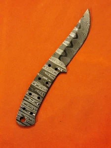 ALABAMA DAMASCUS STEEL BILLET BLADE BLANK, KNIFE MAKING SUPPLIES - 6-1/4" OAL  - Picture 1 of 4