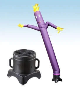Tubo inflable publicitario hombre 12 pies púrpura inflable ondulado mosca chico con soplador - Imagen 1 de 4