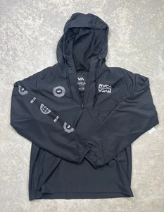 RVCA Henrey Anorak Ligero Con Capucha 1/2 Cremallera Negro Para Hombre Talla M - Imagen 1 de 6