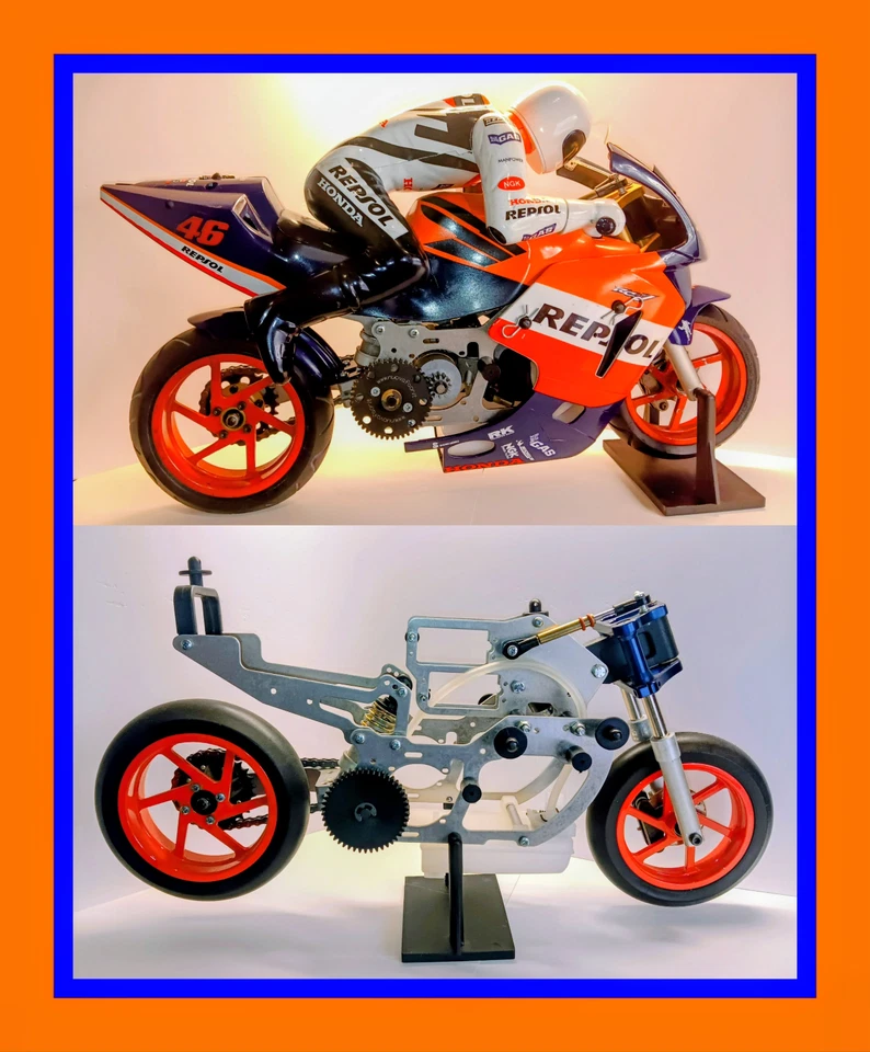 Nuova Faor SF501 Honda Repsol Nitro RC Motorcycle **Upgraded + Spare Chassis** - Image 1 of 4