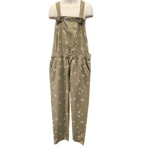 Oshkosh b'gosh size 10 R girls jumper pant romper green floral 90s cinch waist - Picture 1 of 8
