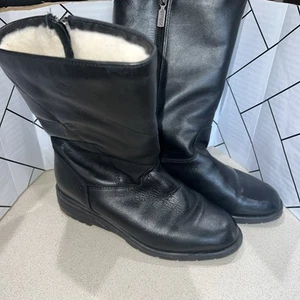 Blondo Winter Boots Womens Size 8 B Black Leather Side Zip Wool Lined Canada - Picture 1 of 9