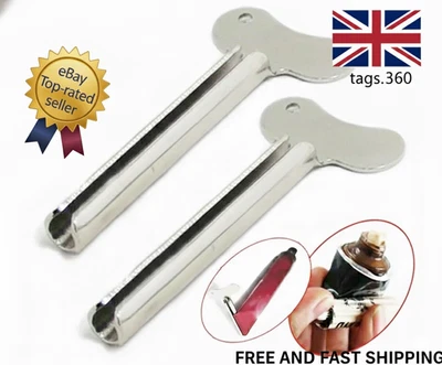 1/3 Stainless Steel Toothpaste Tube Squeezer Easy Metal Rolling Holder Dispenser - Image 1 of 4