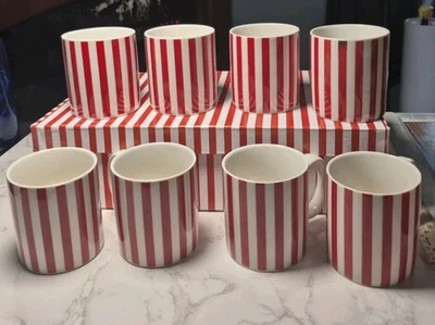 Temptations By Tara Candy Cane Stripe Navidad Taza Juego de 8 Tazas Rojo Blanco CSA  Foto 1 de 4
