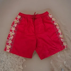 Talos Herren Gr. M rot geblümt Hawaii Badeshorts mit Kordelzug Taschen - Bild 1 von 14