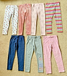 Seven Pairs Colorful Girls Long Pants/OldNavy/Cat&Jack/Puma/KidsHQ - Size 5 - Picture 1 of 8