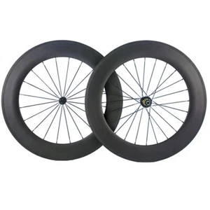 Carbon Fiber Road Bike Wheelset Clincher 20/24 Holes 700C Bicycle Wheels - Picture 1 of 11