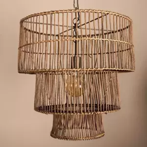PTMD Hängeleuchte Linth Schilf 50 cm Deckenleuchte Hängelampe Schilfrohr Rattan - Bild 1 von 2