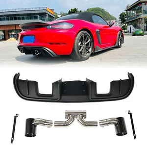 For 17-24 718 CAYMAN BOXSTER GTS GT4 Style Rear Diffuser Lip Tail Throat sliver - Picture 1 of 5