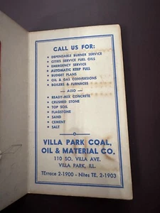 RARE VTG. Villa Park, Illinois Coal, Oil & Material Co. sewing needles booklet - Picture 1 of 5