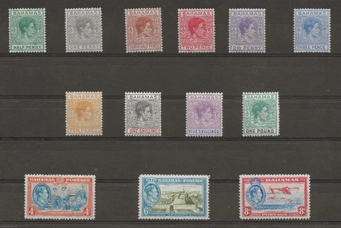 Bahamas Stamps 1938 KGVI Short Set up to $1  Mint MH Cover