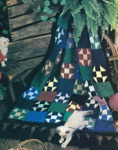 PRETTY Quilt Style Scrap Afghan/Crochet Pattern INSTRUCTIONS ONLY - Picture 1 of 1