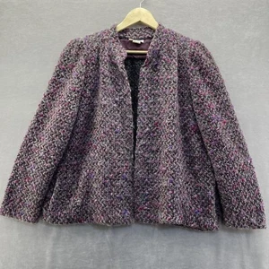 Vintage Cricket Lane Pink Purple Gray Mohair Blend Blazer Jacket Open Large - Picture 1 of 15