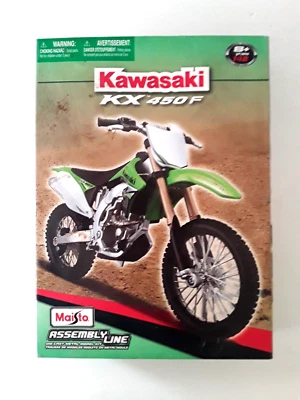 Maisto Assembly Line Die Cast Metal Model Kit Dirt Bike 1/12 Kawasaki KX 450F - Image 1 of 2