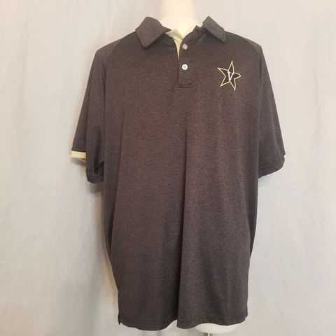 Vanderbilt Commodores Polo Golf Shirt Men's XXL Black NCAA Embroidered Logo Cover