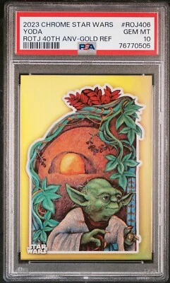 2023 Chrome Star Wars Yoda ROTJ 40TH ANV-GOLD REF - Image 1 of 4