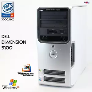 Computer Dell Dimension 5100 Intel Pentium 4 3000MHz LAN 160GB 1GB RAM Old Games - Picture 1 of 8