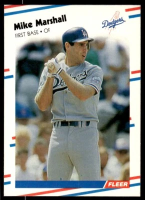 1988 Fleer Baseball Card Mike Marshall Los Angeles Dodgers #522 - Image 1 of 2