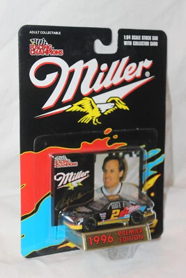1996 1/64 RACING CHAMPIONS RUSTY WALLACE - MILLER  FORD T-BIRD -NON RETAIL - NIP - Image 1 of 2