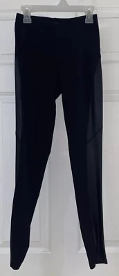 Womens Milky Way Vintage Blk Tights W/Soft Faux Leather On Both Outsides Size-S — 第 1/4 张图片