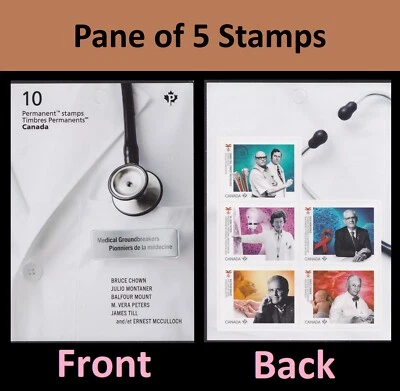 Canada 3246-3250 Medical Groundbreakers P pane 5 A MNH 2020 - Image 1 of 3