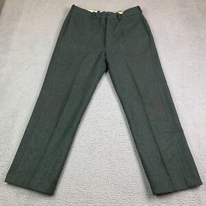 Vintage Sanforized Trouser Pants Mens 36x30 Sailboat Military USA Green Heavy