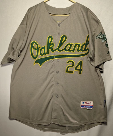 Oakand Athletics Rickey Henderson Jersey Mens 52 Majestic Authentic Cool Base Cover