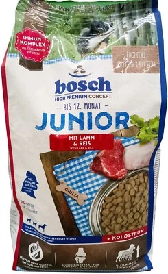 Bosch Junior mit Lamm & Reis Trockenfutter Welpe (€15,19/kg) Welpenfutter: 1 kg - Bild 1 von 2