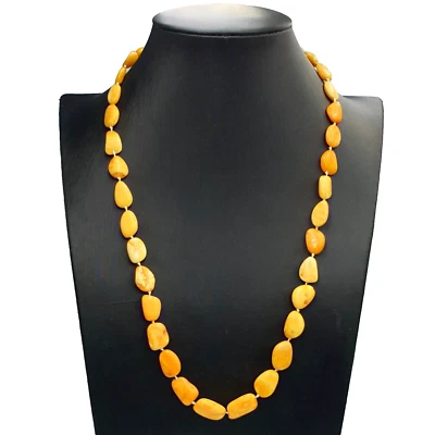 Collier Vintage En Ambre Naturel Couleur Jaune Made in Italy - Photo 1/4