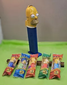The Simpson's family (5) PEZ Dispensers w/ GIANT talking Homer Simpson PEZ - Picture 1 of 8