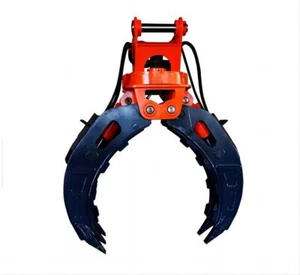 Hydraulic Rotating Grapple Grab For 7-11 ton Excavators Digger Attachment Red - Picture 1 of 20