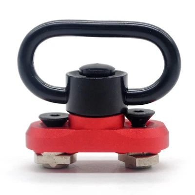 Black/Tan/Red/Blue 1.25'' QD Push Button Sling Swivel+M-lok Rail Attachment Set - Image 1 of 4