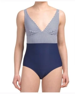 Nip Tuck Sorrento Stripe Karen One Piece Blue And White Size 12 Slimming - Picture 1 of 6
