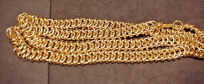 Collar de cadena de oro con perlas Erwin 29" de largo diseño único broche de garra de langosta Foto 1 de 4