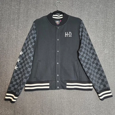 Chaqueta para mujer Harley Davidson Letterman Varisty 2XL negra a cuadros motocicleta Foto 1 de 4