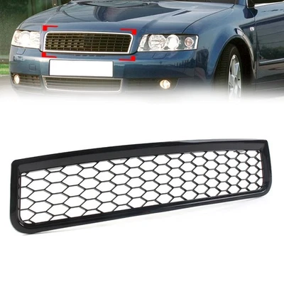 Front Bumper Upper Honeycomb Mesh Grille For Audi A4 B6 2001-2005 8E0853651F - Image 1 of 4
