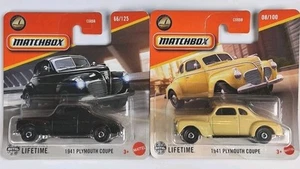 Matchbox 🏁 Superfast 2024 - 2025🏁 Lot 2 voitures 1941 Plymouth coupé Neuf/ NEW - Imagen 1 de 5