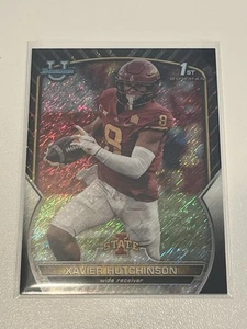 XAVIER HUTCHINSON 2022 BOWMAN UNIVERSITY CHROME 1ST BLACK SHIMMER REFRACTOR 1/1 - Picture 1 of 2