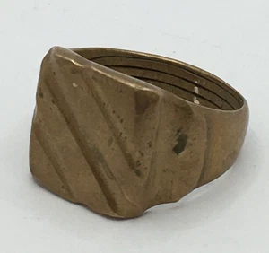 Vintage extra großer Herren Messing Siegelring Größe Z2 J8 P989 - Bild 1 von 9