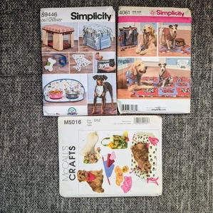 Dog Accessories Sewing Patterns 3 Crate Collar Leash Covers Treat Bag NECK SCARF - Picture 1 of 12