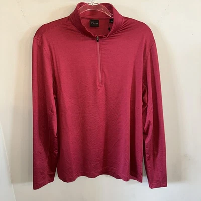 НОВЫЙ С ЯРЛЫКАМИ МУЖСКИЕ DUNNING ГОЛЬФ 1/4 МОЛНИИ ПУЛОВЕР, РАЗМЕР: M, ЦВЕТ: МАК  - Изображение 1 из 4