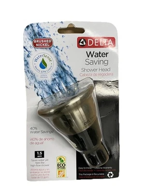 Delta Water Saving Shower Head 1.5 GPM Brushed Nickel 75153 New - Image 1 of 4