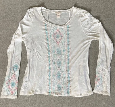 Top túnica Sundance para mujer talla mediana marfil bordado suroeste pulóver”  Foto 1 de 4