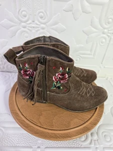 Big Buddha Brown Southwestern Cowboy Cowgirl Boots Size 8.5 Zip Ankle Bootie - Picture 1 of 10