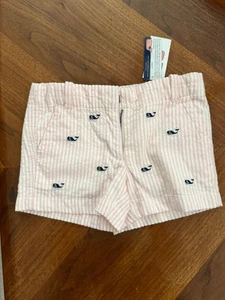 Girls Vineyard Vines Size 5 Shorts NWT hibiscus Stripe - Picture 1 of 2