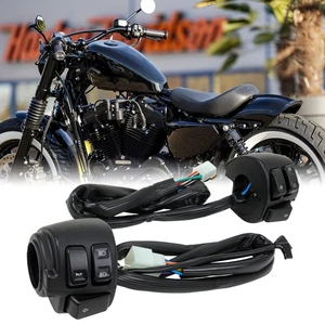 Motorbike 1" Handlebar Control Switches + Wiring Harness For Harley Dyna 96-11 - Picture 1 of 13
