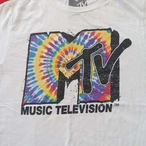 2020 MTV Unisex Dripping Tye Dye Logo Graphic T Shirt / Size S - Picture 1 of 7